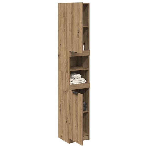 vidaXL Armario de baño madera ingeniería roble artisan 32x34x188,5 cm