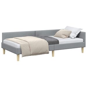 vidaXL Estructura de cama en esquina Gris Claro 90 x 190 cm tela