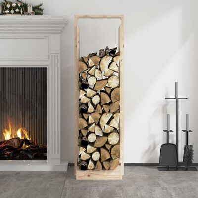 Maison Exclusive - Soporte para leña madera maciza de pino blanco  33,5x30x110 cm