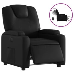 vidaXL Sill&oacute;n reclinable el&eacute;ctrico de cuero sint&eacute;tico negro