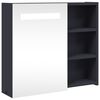 vidaXL Mueble de ba&ntilde;o con espejo y luz LED gris 60x13x52 cm