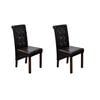 vidaXL Sillas de comedor 2 unidades cuero sint&eacute;tico marr&oacute;n