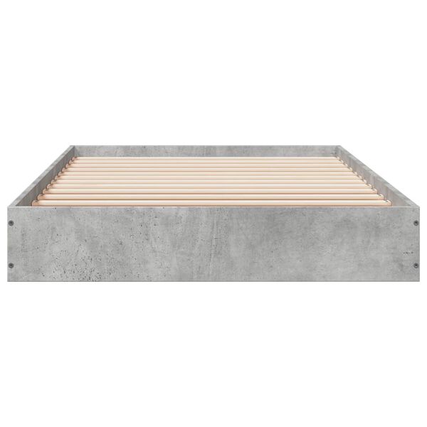 vidaXL Estructura de cama madera de ingeniería gris hormigón 75x190 cm