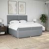 vidaXL Cama box spring con colch&oacute;n tela gris claro 200x200 cm
