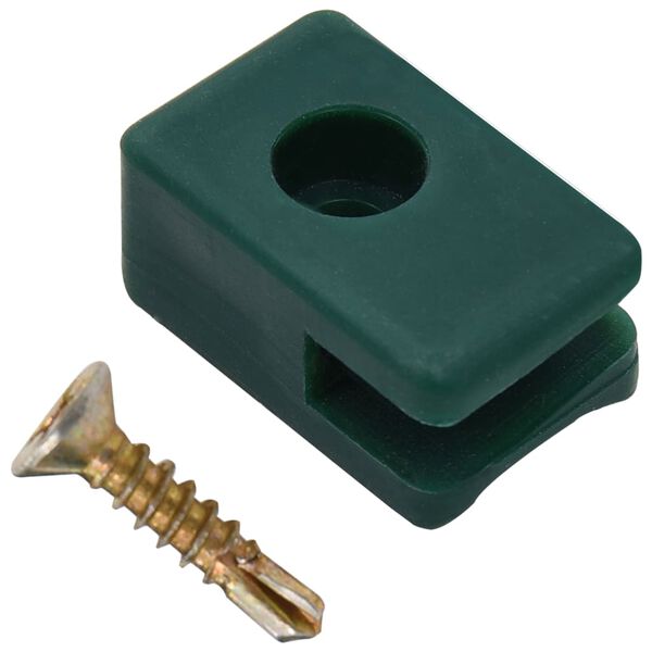 vidaXL Soporte de alambre valla de jardín con tornillo 100 sets verde