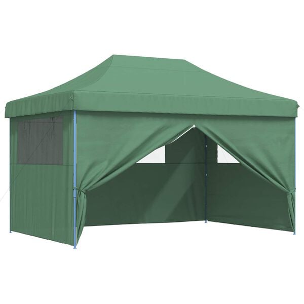 vidaXL Tienda de fiesta plegable Pop-Up con 4 paredes laterales verde