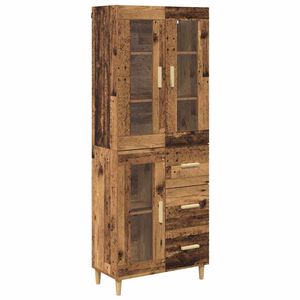 vidaXL Aparador alto con caj&oacute;n Madera envejecida 69,5 x 34 x 180 cm