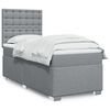 vidaXL Cama box spring con colch&oacute;n tela gris claro 90x200 cm