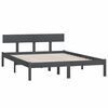vidaXL Estructura de cama sin colch&oacute;n madera maciza gris 140x200 cm