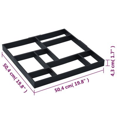 vidaXL Moldes para pavimento 2 unidades plástico 50,4x50,4x4,3 cm