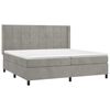 vidaXL Cama box spring con colch&oacute;n terciopelo gris claro 200x200 cm