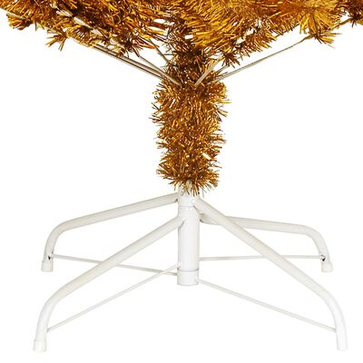 vidaXL Árbol de Navidad artificial con soporte PET dorado 210 cm