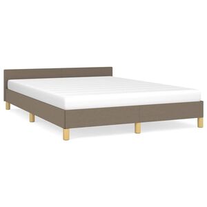 vidaXL Cama sin colch&oacute;n tela gris taupe 140x200 cm