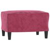 vidaXL Sill&oacute;n con taburete terciopelo rojo tinto 60 cm