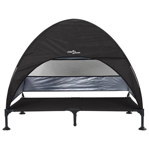 vidaXL Cama Elevada para Perros Negro 127 x 81 x 108 cm Tela y acero
