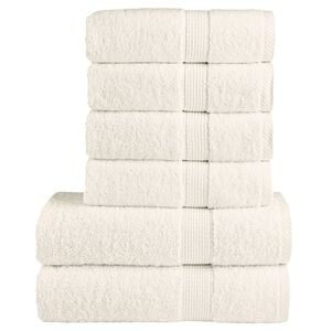 vidaXL Juego de toallas premium SOLUND 6 unidades crema 600 gsm