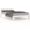 vidaXL Estructura de cama sin colch&oacute;n madera maciza blanco 180x200 cm