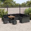 vidaXL Conjunto de sof&aacute;s de jard&iacute;n 12 pcs Negro rat&aacute;n sint&eacute;tico