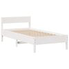 vidaXL Cama con estanter&iacute;a sin colch&oacute;n madera maciza blanco 90x200 cm
