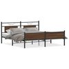 vidaXL Estructura de cama sin colch&oacute;n metal roble marr&oacute;n 183x213 cm