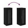vidaXL Armario de pared Roble Negro 34,5 x 34 x 90 cm