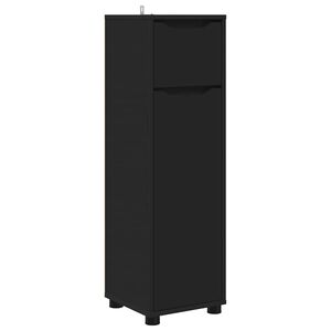 vidaXL Gabinete de Ba&ntilde;o Negro 30,5 x 30 x 101 cm Madera contrachapada