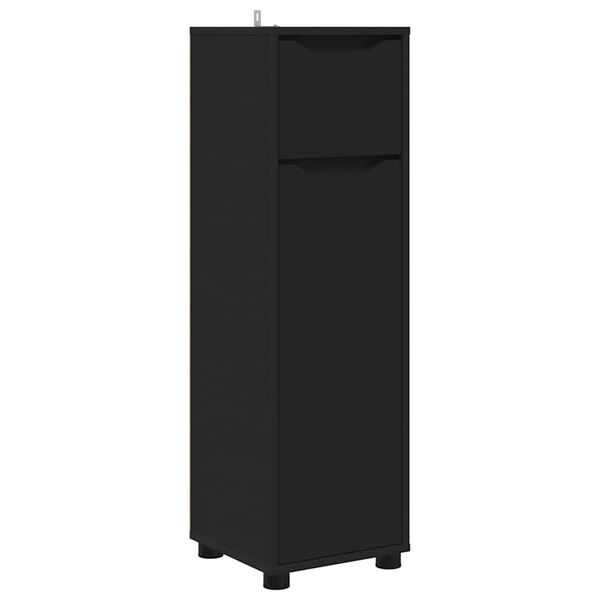 vidaXL Gabinete de Ba&ntilde;o Negro 30,5 x 30 x 101 cm Madera contrachapada