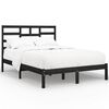 vidaXL Estructura de cama sin colch&oacute;n madera maciza negro 120x190 cm