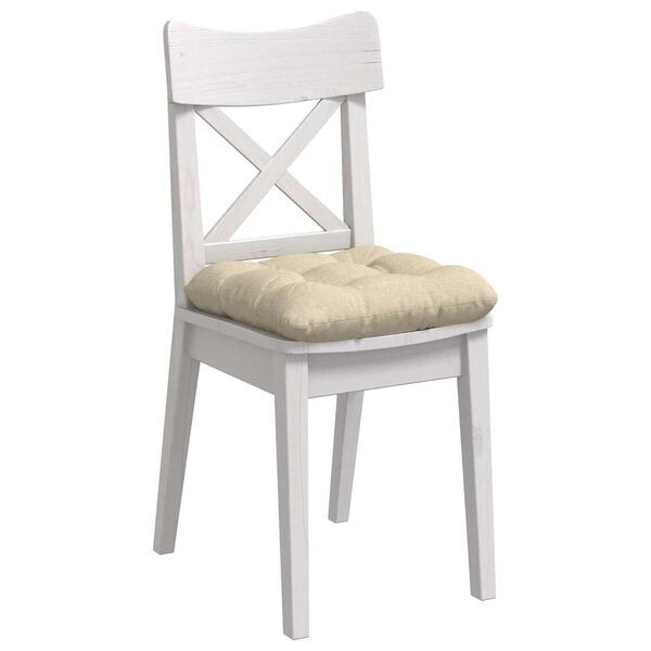 vidaXL Cojines para asiento 4 pcs Crema 45 x 45 x 12 cm tela
