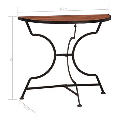 vidaXL Set mesa y sillas bistro de jardín 3 pzas madera maciza acacia