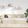 vidaXL Estructura de cama en esquina Crema 90 x 190 cm tela