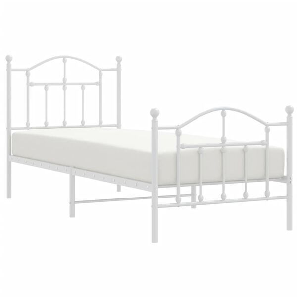 vidaXL Estructura cama sin colchón con estribo metal blanco 90x200 cm