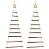 vidaXL &Aacute;rbol de Navidad colgante con estrellas en la parte superior, 2 unidades, 55 x 120 cm, rama natural,