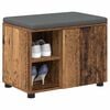 vidaXL Banco de entrada con coj&iacute;n Madera vieja 60 x 38 x 46 cm