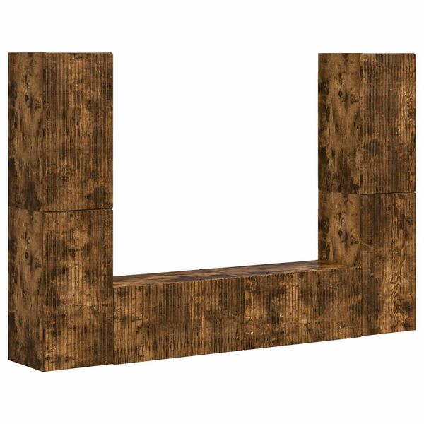 vidaXL Conjunto de mueble de TV 6 pcs Roble ahumado