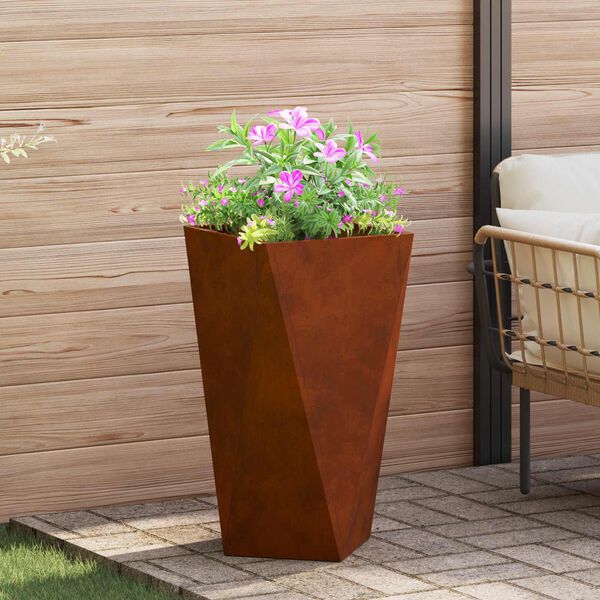 vidaXL Jardinera 2 pcs Oxidado 40 x 40 x 75 cm Acero autopatinable