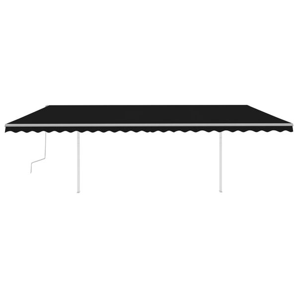 vidaXL Toldo manual retr&aacute;ctil con postes gris antracita 6x3,5 m