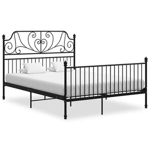 vidaXL Estructura de cama sin colch&oacute;n metal negro 140x200 cm