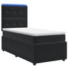 vidaXL Cama de muelles con LED y colch&oacute;n Negro 80 x 200 cm Terciopelo