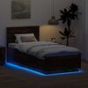 vidaXL Estructura de cama con cabecera Roble ahumado 70 x 190 cm