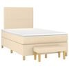 vidaXL Cama box spring con colch&oacute;n tela color crema 120x200 cm
