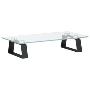 vidaXL Soporte de monitor vidrio templado y metal negro 40x20x8 cm