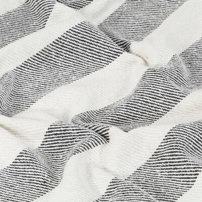 vidaXL Manta a rayas de algodón gris antracita 220x250 cm