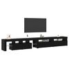 vidaXL Gabinete de TV 3 pcs Roble Negro 260 x 37 x 40 cm