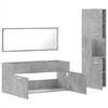 vidaXL Set muebles de ba&ntilde;o 2 piezas madera contrachapada gris hormig&oacute;n