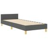 vidaXL Estructura de cama con cabecera Gris oscuro 100 x 200 cm tela
