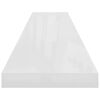 vidaXL Estante flotante pared 4 uds MDF blanco brillo 120x23,5x3,8 cm