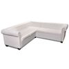 vidaXL Sof&aacute; de esquina Chesterfield 5 plazas cuero artificial blanco