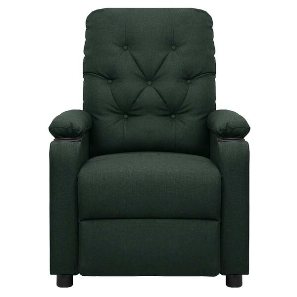 vidaXL Sill&oacute;n elevable tela verde oscuro