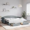 vidaXL Sof&aacute; cama nido con cajones tela gris claro 90x190 cm